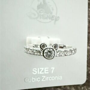 Disney Silver Cubic Zirconia Ring Size 7